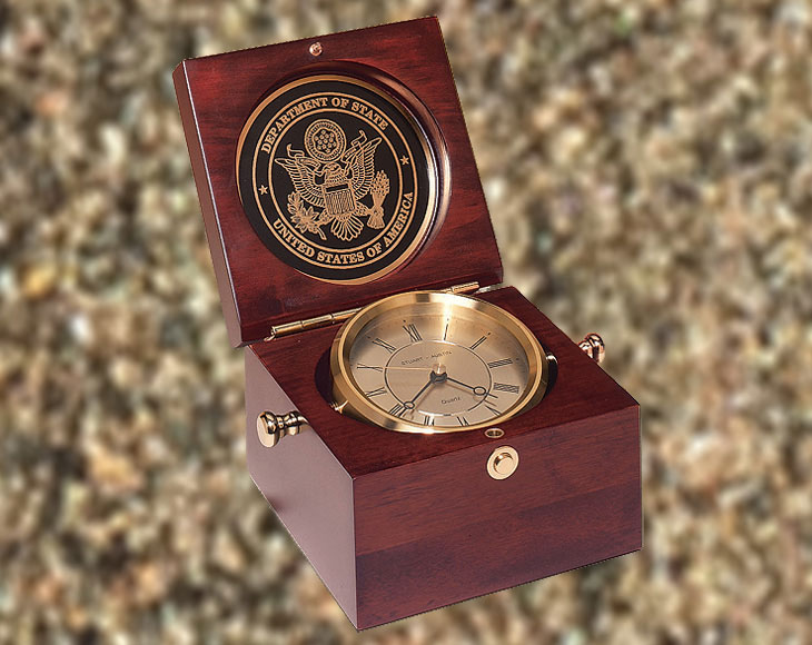 Laser Engraving Sample - Captain's Clock