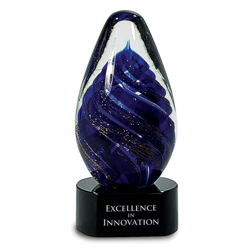 Tear Drop Art Glass - Blue