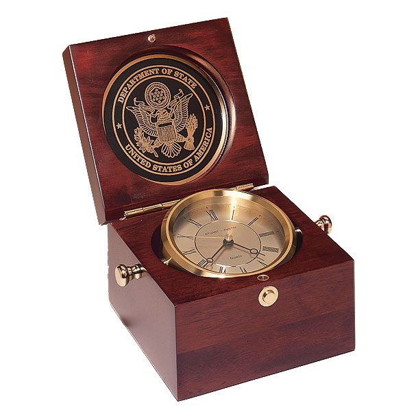 Mahogany Captain`s Clock