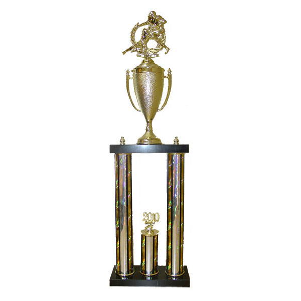 Double Column, 3 Hole, Black Marble Trophy