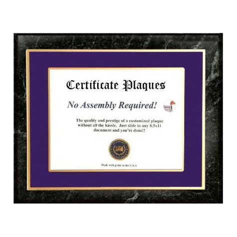 Certificate Plaque - Charcoal Marble