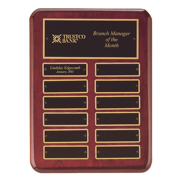 Rosewood Perpetual Plaque - 12 Plates