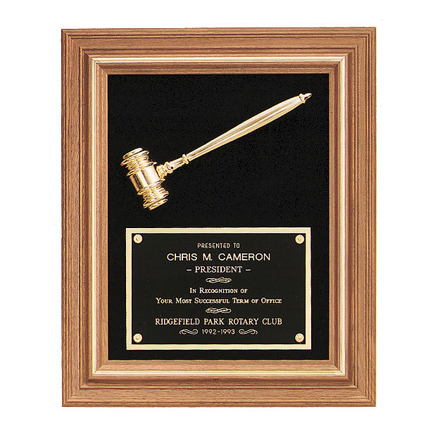 American Walnut Framed Gavel - Large