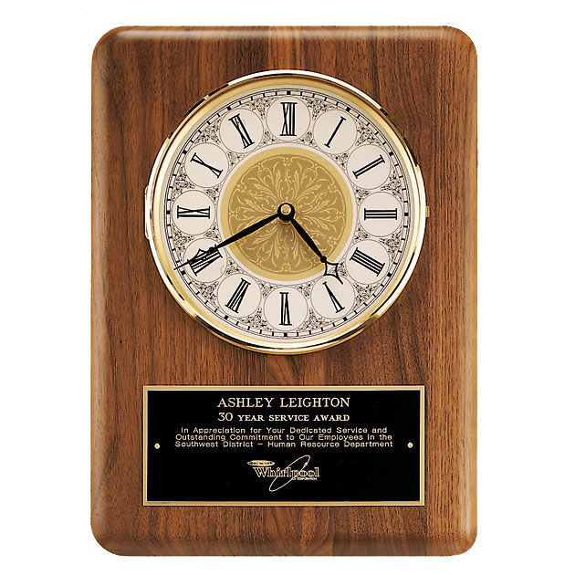 American Walnut Wall Clock - Ivory Dial